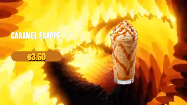 Caramel frappé flies in
