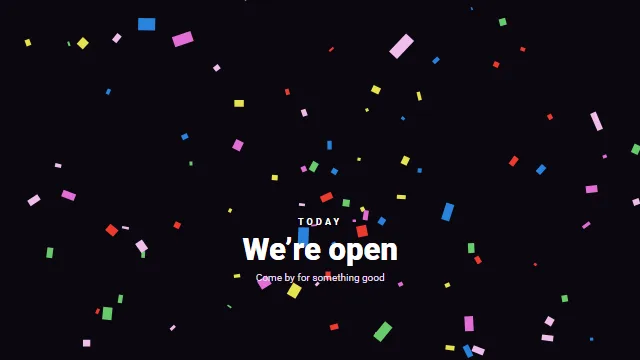 Opening announcement on confetti