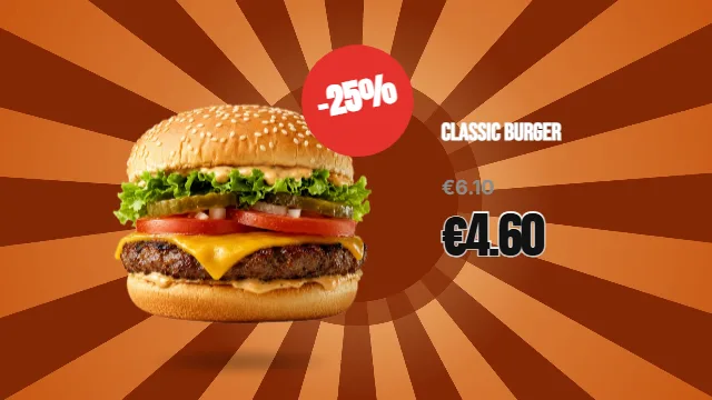 Burger of the day explodes on screen
