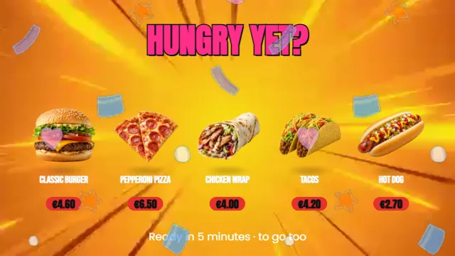 Quick menu, rolling by