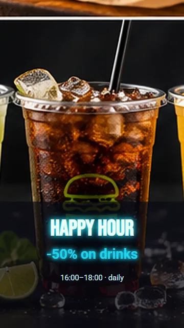 Happy hour neon