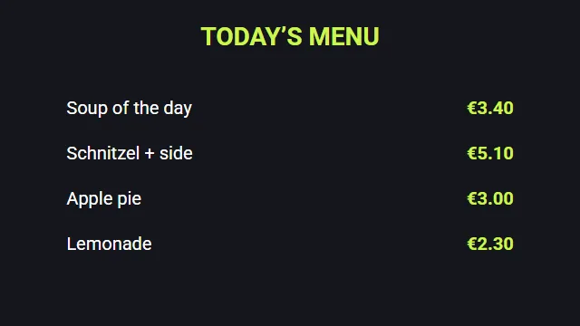 Menu (item list)