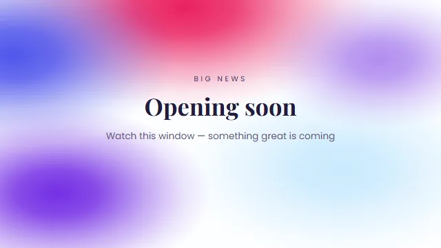 Announcement on a live background